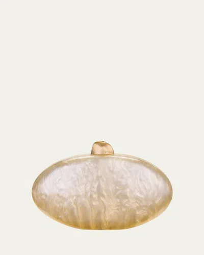 Cult Gaia Evianna Marble Acrylic Clutch Bag In Ivory