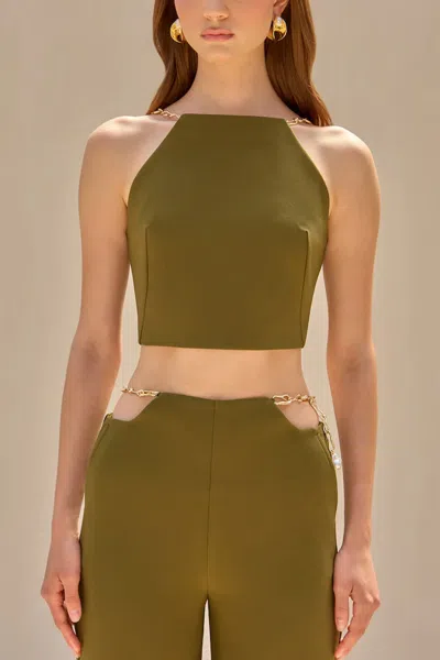 Cult Gaia Evonique Top In Serpent In Green