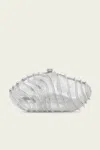 Cult Gaia Ezara Clutch In Shiny Silver