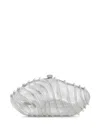 Cult Gaia Ezara Wavy Clutch Bag In Silver
