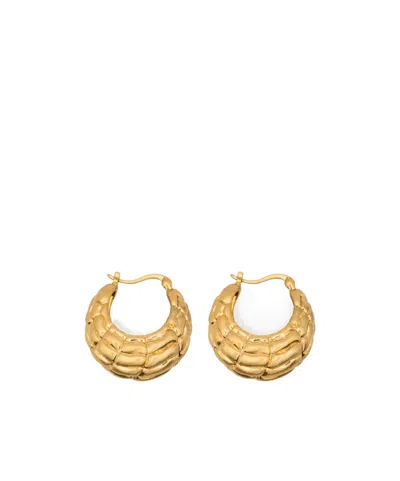 Cult Gaia Farina Textured Hoop Earrings In Gold