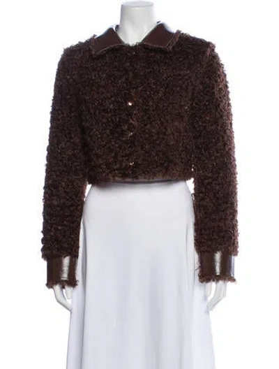 Pre-owned Cult Gaia Faux Fur Jacket In Brown