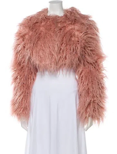 Pre-owned Cult Gaia Faux Fur Jacket In Pink