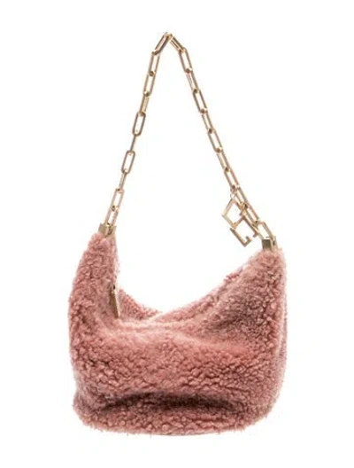 Pre-owned Cult Gaia Faux Fur Shoulder Bag In Pink