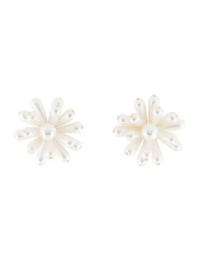 Pre-owned Cult Gaia Faux Pearl Jules Clip-on Earrings In Multi