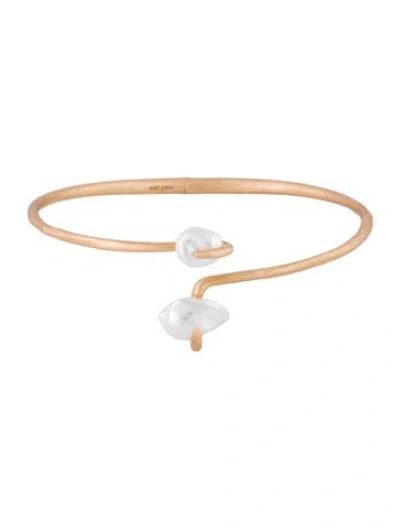 Pre-owned Cult Gaia Faux Pearl Marais Choker Necklace, 16" In Multi