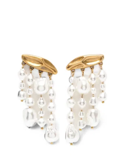 Cult Gaia Shiva Imitation Pearl Drop Earrings In Gold