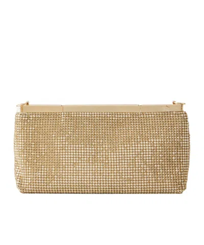 Cult Gaia Felice Crystal-embellished Chainmail Clutch In Brown