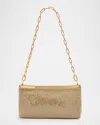 Cult Gaia Felice Glass Crystal Clutch Bag In Gold