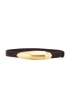 Cult Gaia Fiore Statement Buckle Leather Belt In Espresso