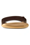 Cult Gaia Fiore Leather Belt In Espresso