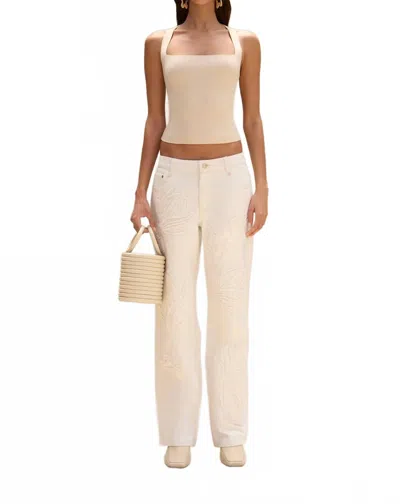 Cult Gaia Flo Straight Leg Jeans In Off White In Neutral