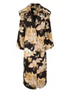 Cult Gaia Floral-print Button Coat In Black