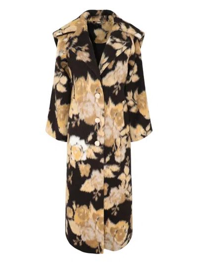 CULT GAIA FLORAL-PRINT BUTTON COAT