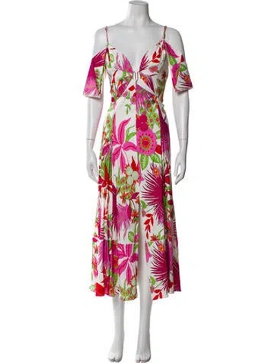 Pre-owned Cult Gaia Floral Print Long Dress W/ Tags In Multi