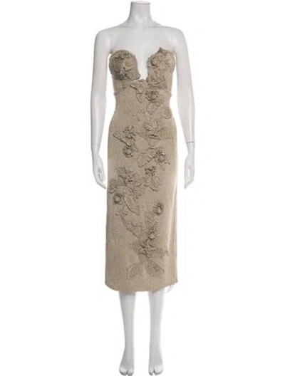 Pre-owned Cult Gaia Floral Print Midi Length Dress W/ Tags In Multi