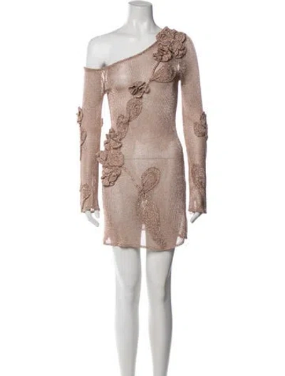 Pre-owned Cult Gaia Floral Print Mini Dress In Neutral