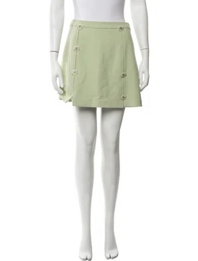 Pre-owned Cult Gaia Floral Print Mini Skirt In Green