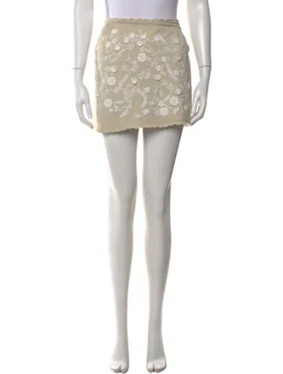 Pre-owned Cult Gaia Floral Print Mini Skirt In Neutral