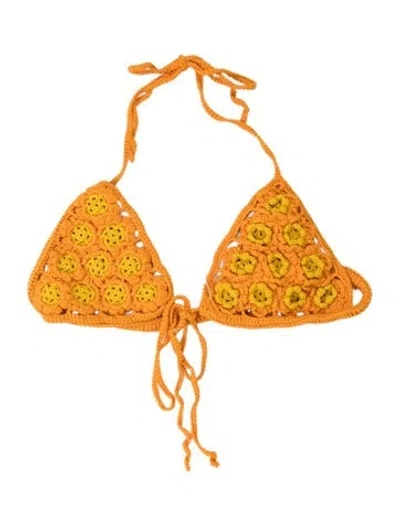 Pre-owned Cult Gaia Floral Print Top W/ Tags In Yellow