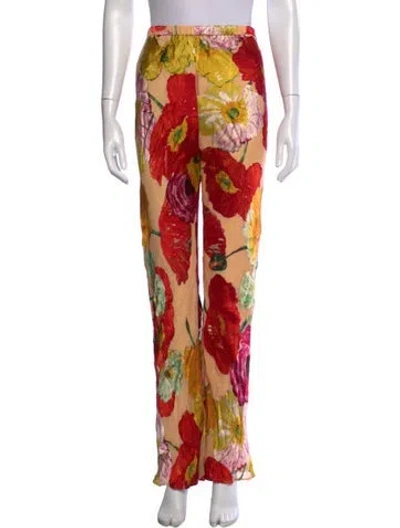Pre-owned Cult Gaia Floral Print Wide Leg Pants W/ Tags In Neutral