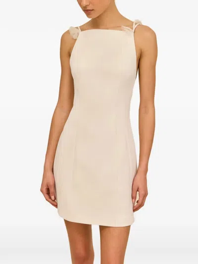 Cult Gaia Floral-embellished Backless Mini Dress In Neutral