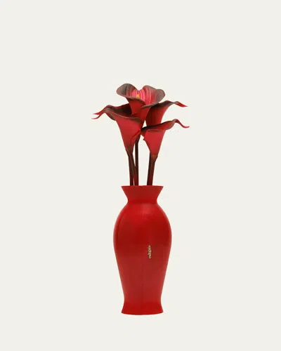 Cult Gaia Florence Acrylic Calla Lily Vase Clutch Bag In Red