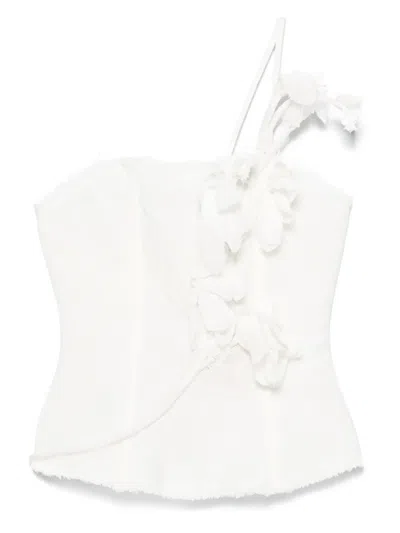 Cult Gaia Flower-detailing Top In White