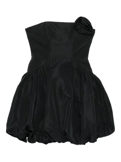 Cult Gaia Flower Strapless Mini Dress In Black