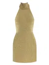 Cult Gaia Kaylilah Metallic Knitted Open-back Turtleneck Mini Dress