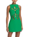 Cult Gaia Knit Franco Mini Dress In Malachite