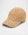 Cult Gaia Frankie Raffia Baseball Cap In Toasted Natural