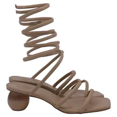 Cult Gaia Freya Ombre Sculpted Heel Sandals In Beige Cow Leather In Multi