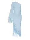 Cult Gaia Fringe-detailed One-shoulder Dress In Blue