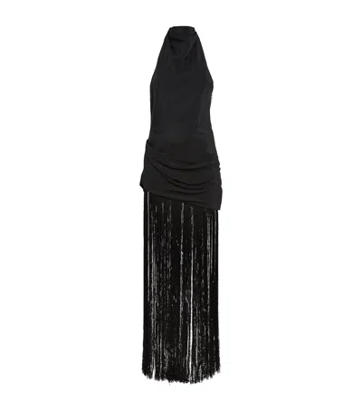 Cult Gaia Fringe-detail Noosha Maxi Dress In Black