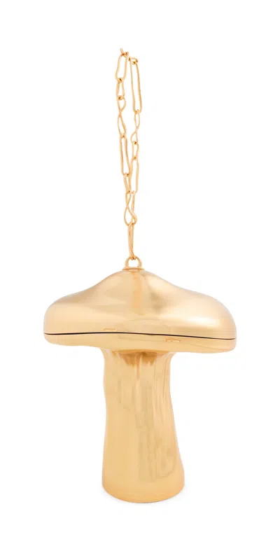Cult Gaia Fungo Clutch Brushed Brass In Gold