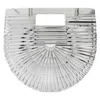 Cult Gaia Mini Ark Top Handle Handbag In Silver