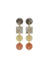Cult Gaia Laguna Multicolor Stone Clip On Linear Drop Earrings In Gold