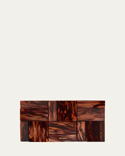 Cult Gaia Galleria Acrylic Clutch Bag In Brown