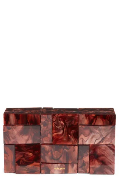 Cult Gaia Galleria Acrylic Frame Clutch In Brown