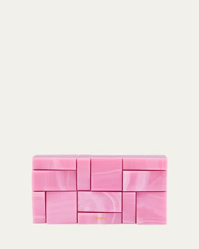 Cult Gaia Galleria Block Acrylic Clutch Bag In Rosette