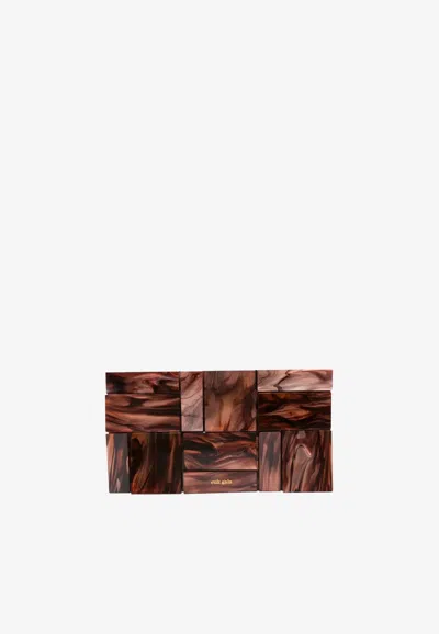 Cult Gaia Galleria Clutch Bag In Brown