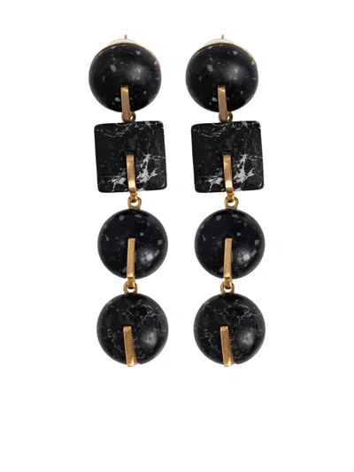 Cult Gaia Geometric Drop Earrings In Black