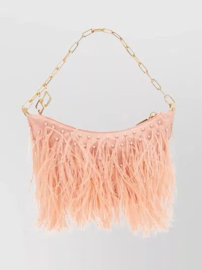 Cult Gaia Gia Feather Shoulder Bag Chain Detail