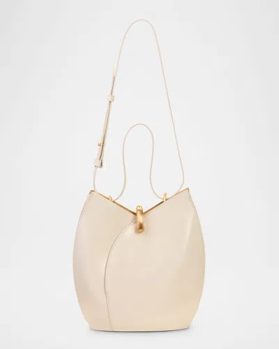 Cult Gaia Giada Ring Leather Shoulder Bag In Antique White
