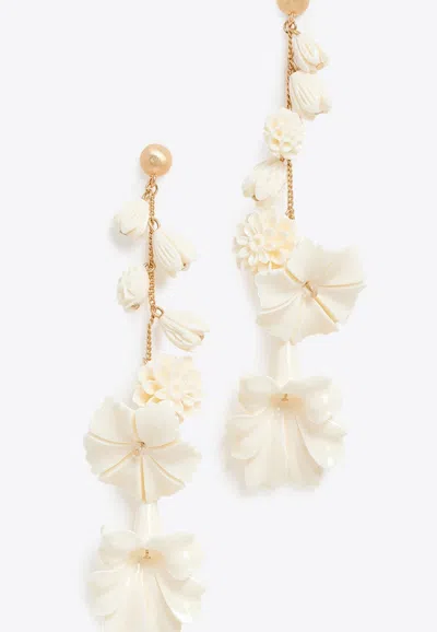 Cult Gaia Giana Floral Drop Earrings In White