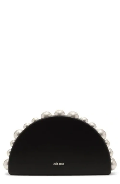 Cult Gaia Gili Leather Clutch In Black