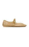 Cult Gaia Gina Woven Metallic Leather Ballet Flats In Gold