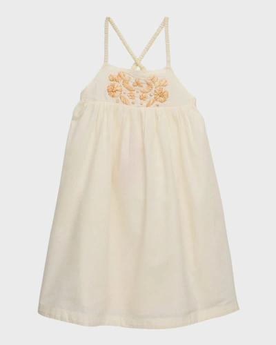 Cult Gaia Kids' Girl's Parker Embroidered Dress In Neutral