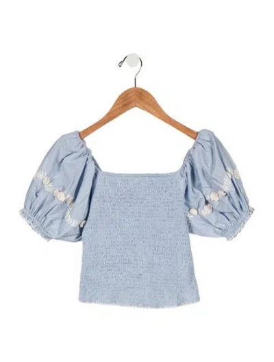 Pre-owned Cult Gaia Kids' Girls' Blouse In Blue